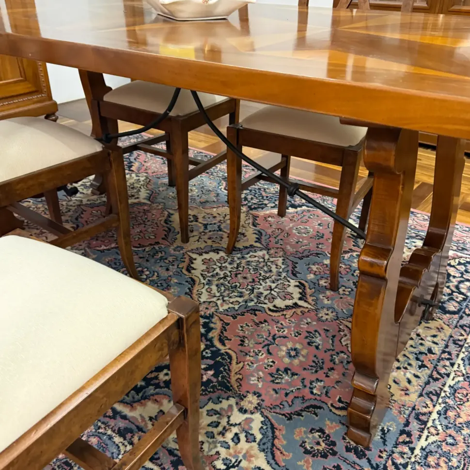 Tavolo in legno rettangolare Rosa dei venti Artigianale a prezzo ribassato