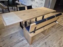 Tavolo in legno rettangolare Rovere Artigianale in offerta outlet