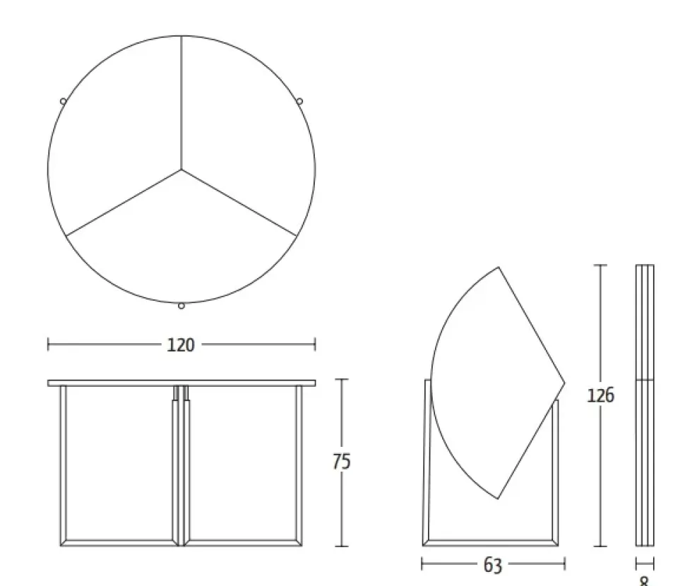 Tavolo in legno rotondo Icaro Altacom in offerta outlet