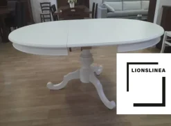 Tavolo in legno rotondo Tavolo rotondo shabby allungabile Lion's in offerta outlet