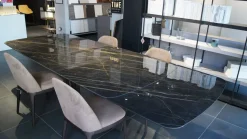 Tavolo in marmo ovale Eiffel Dall'agnese in offerta outlet