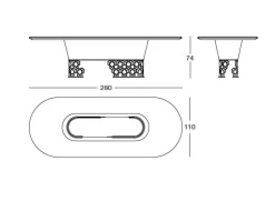 Tavolo in marmo sagomato Piano palissandro struttura nabuk pelle luxury maxi  Md work in offerta outlet
