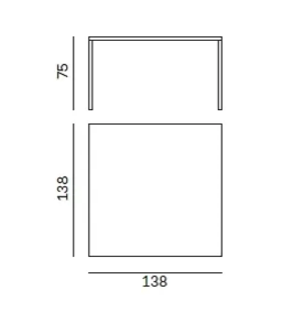 Tavolo in metallo quadrato Tavolo quadrato Novamobili a prezzo scontato