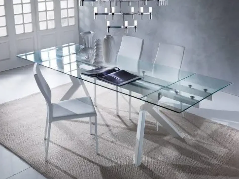 Tavolo in vetro rettangolare Tokio * La seggiola in offerta outlet