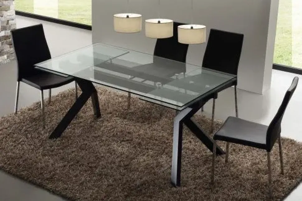 Tavolo in vetro rettangolare Tokio * La seggiola in offerta outlet