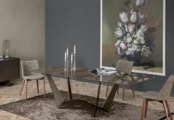 Tavolo in vetro rettangolare Reverse Tonin casa in offerta outlet