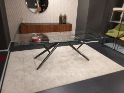 Tavolo in vetro rettangolare Bridge Bontempi a prezzo ribassato