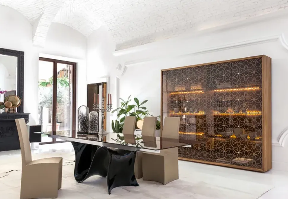 Tavolo in vetro rettangolare Wave Tonin casa a prezzo ribassato