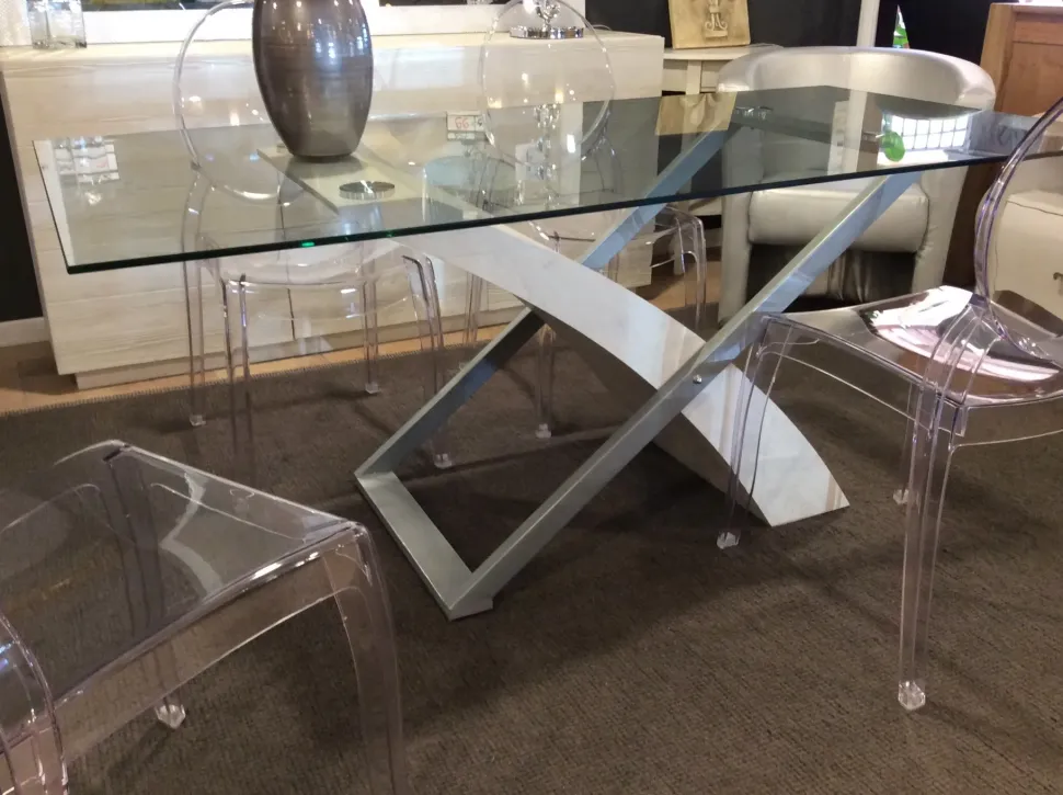 Tavolo in vetro rettangolare Unique Artigianale a prezzo scontato