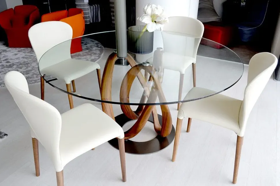 Tavolo in vetro rotondo Infinity Porada in offerta outlet