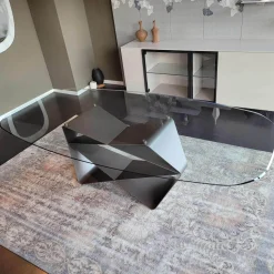 Tavolo in vetro sagomato Gem Ozzio in offerta outlet