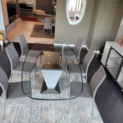 Tavolo in vetro sagomato Gem Ozzio in offerta outlet