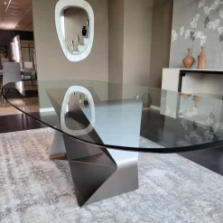 Tavolo in vetro sagomato Gem Ozzio in offerta outlet