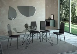 TAVOLO Md work Tavolo pranzo fisso missisipi 51 vetro luxury made in italy SCONTATO a PREZZI OUTLET