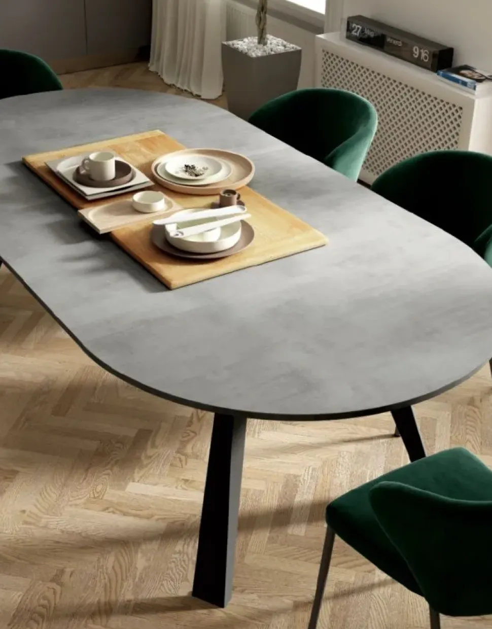 TAVOLO Md work Tavolo rotondo allungabile cemento SCONTATO a PREZZI OUTLET