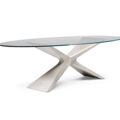 Tavolo ovale in vetro Ratatani di Artigianale in Offerta Outlet