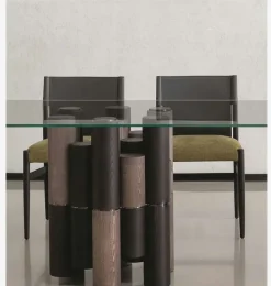 Tavolo Pilar tondo mix Porada in vetro Fisso