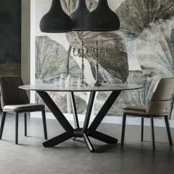 Tavolo Planer Keramik Round di Cattelan Italia in ceramica fisso.
