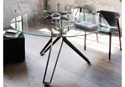 Tavolo 3pod Lema in vetro Fisso