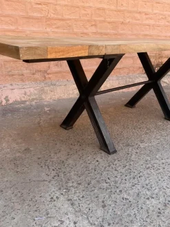 Tavolo rettangolare a cavalletto Tavolo industrial gambe ferro/legno in offerta Outlet etnico scontato