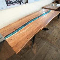 Tavolo rettangolare allungabile Tavolo teak e resina l allungabile  Nuovi mondi collection