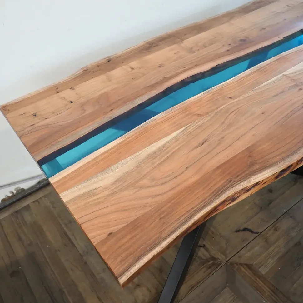 Tavolo rettangolare allungabile Tavolo teak e resina l allungabile Nuovi mondi collection