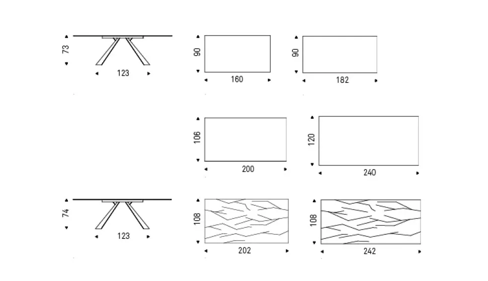 Tavolo rettangolare con basamento centrale Eliot Cattelan scontato