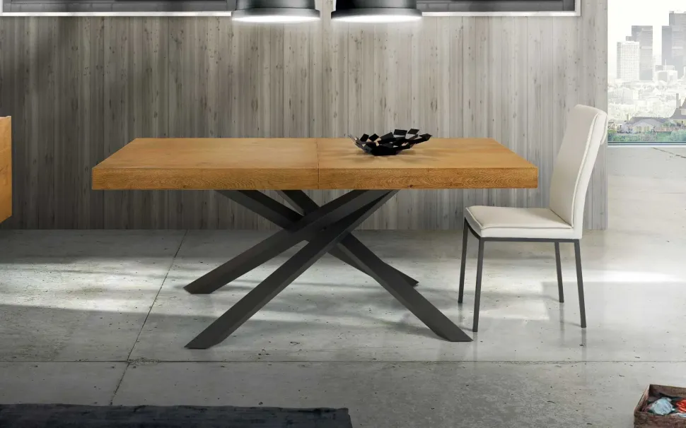 Tavolo rettangolare in legno e resina Tavolo allungabile di Collezione esclusiva in Offerta Outlet