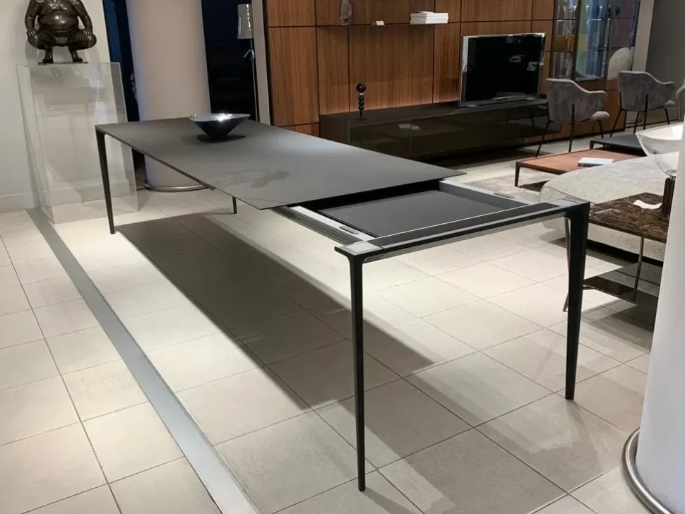 Tavolo rettangolare in vetro Long island di Rimadesio in Offerta Outlet