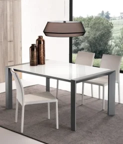 Tavolo rettangolare in vetro London beat La seggiola in Offerta Outlet