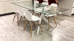 Tavolo rettangolare in vetro Kyoto di La casa moderna in Offerta Outlet