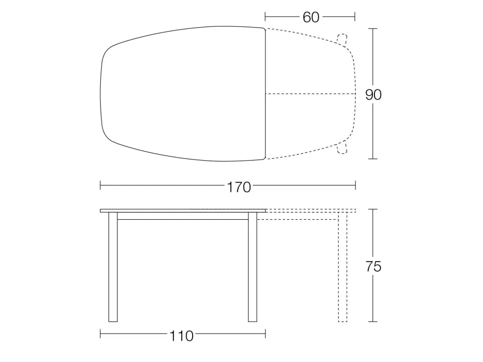 Tavolo sagomato con basamento centrale Ribot Altacom scontato