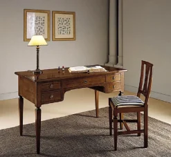 Tavolo Scrittoio con cinque cassetti finitura noce scontato del -30 %