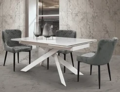 Tavolo Tavolo allungabile bianco statuario Md work in OFFERTA OUTLET -45%