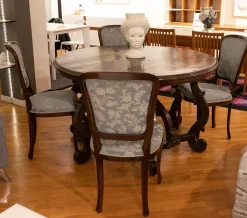 Tavolo Tavolo fratino legno antico massello noce + n. 4 sedie  Artigianale a prezzo ribassato