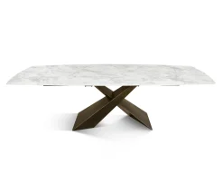 Tavolo Tavolo in ceramica bianco arabesco Mobilificio bellutti in OFFERTA OUTLET -42%