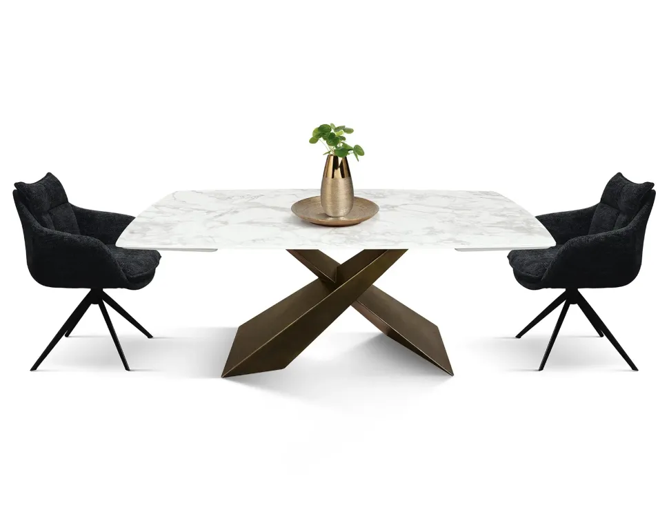 Tavolo Tavolo in ceramica bianco arabesco Mobilificio bellutti in OFFERTA OUTLET -42%