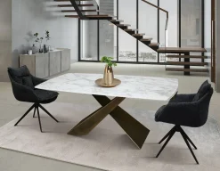 Tavolo Tavolo in ceramica bianco arabesco Mobilificio bellutti in OFFERTA OUTLET -42%