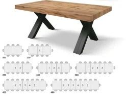 Tavolo Tavolo super maxi 6 allunghe Md work in laminato Rettangolare allungabile scontato 45%