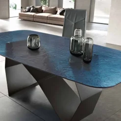 Tavolo Tavolo vetro martellato tre colori  Md work in OFFERTA OUTLET -46%