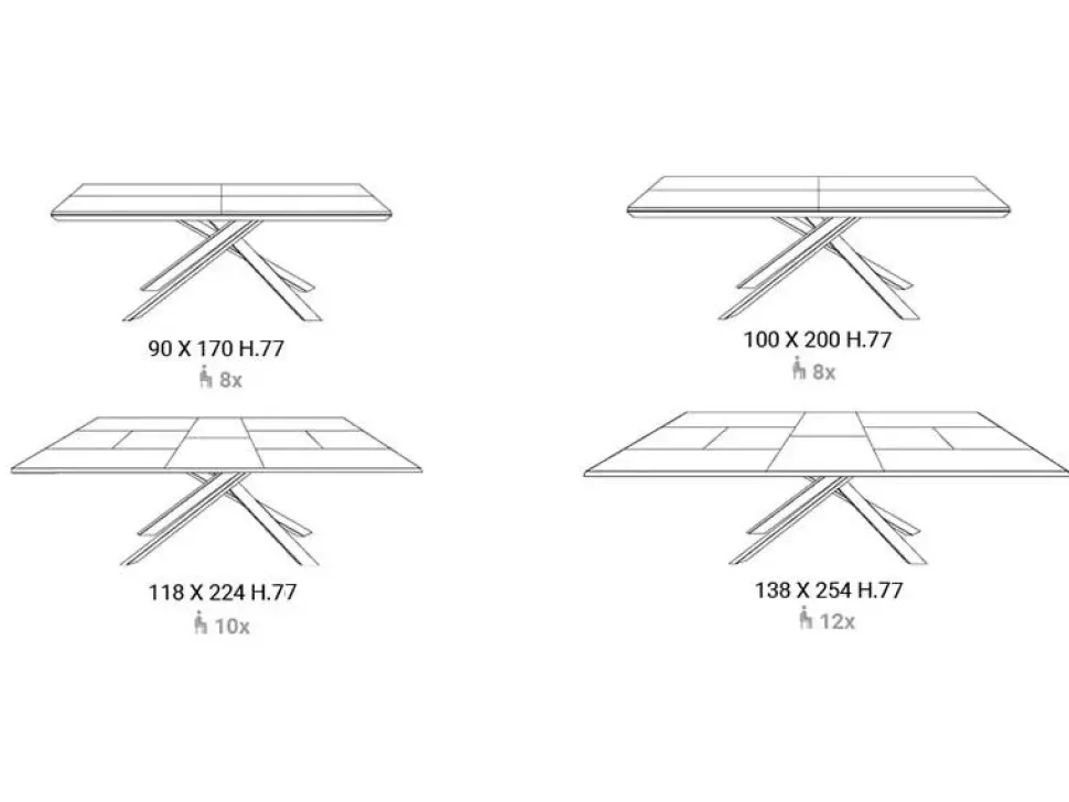 Tavolo 4x4 Ozzio in legno Allungabile scontato 30%