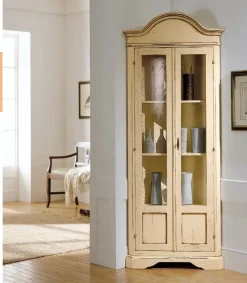 Vetrinetta Vetrina ad angolo f216 Falegnameria italiana in legno in Offerta Outlet