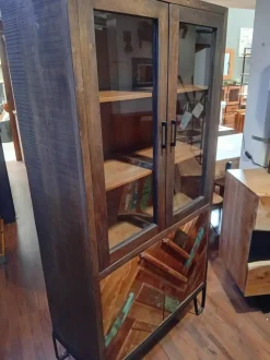 Vetrinetta vetrina rennes stile vintage Outlet etnico in legno a prezzo Outlet