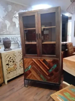 Vetrinetta vetrina rennes stile vintage Outlet etnico in legno a prezzo Outlet