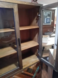 Vetrinetta vetrina rennes stile vintage Outlet etnico in legno a prezzo Outlet